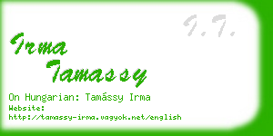 irma tamassy business card