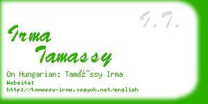 irma tamassy business card
